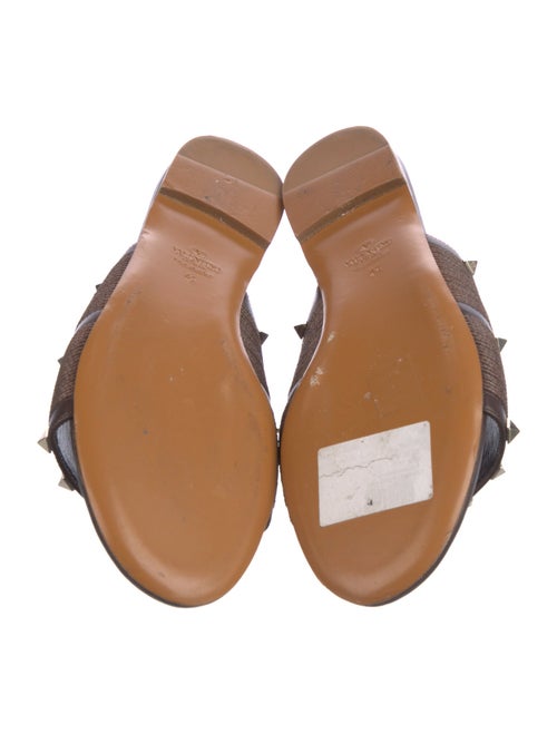 Valentino Rockstud Accents Leather Slides