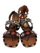 Valentino Leather Printed Gladiator Sandals