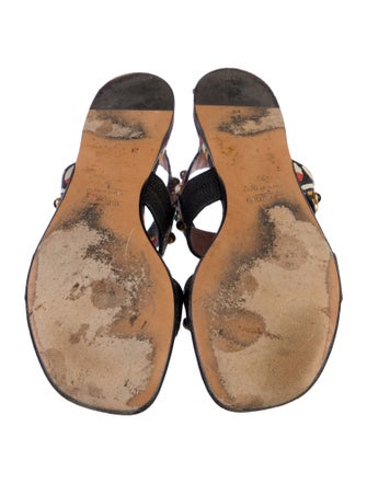 Valentino Leather Printed Gladiator Sandals