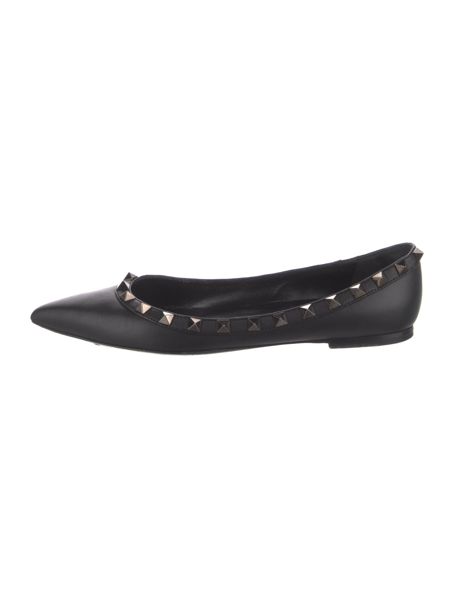 Valentino Rockstud Accents Leather Ballet Flats