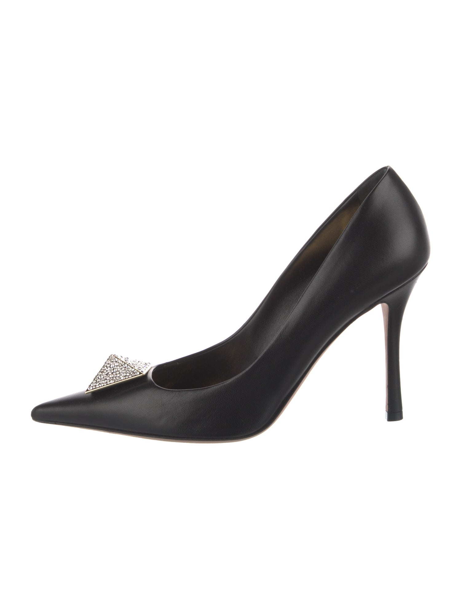Valentino Leather Crystal Embellishments Pumps
