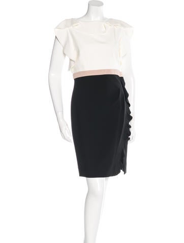 Valentino Ruffle-Trimmed Sheath Dress