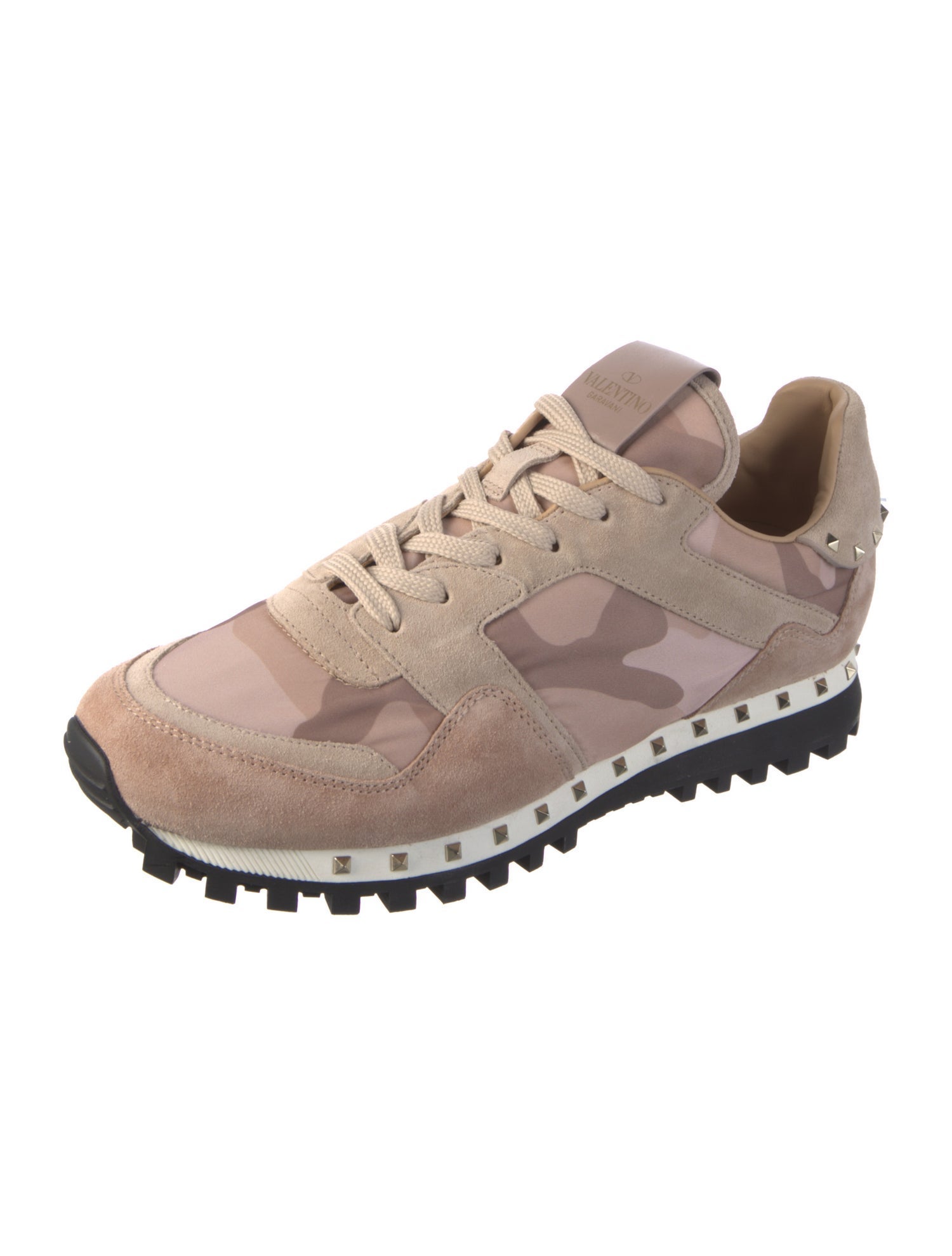 Valentino Rockstud Accents Nylon Sneakers