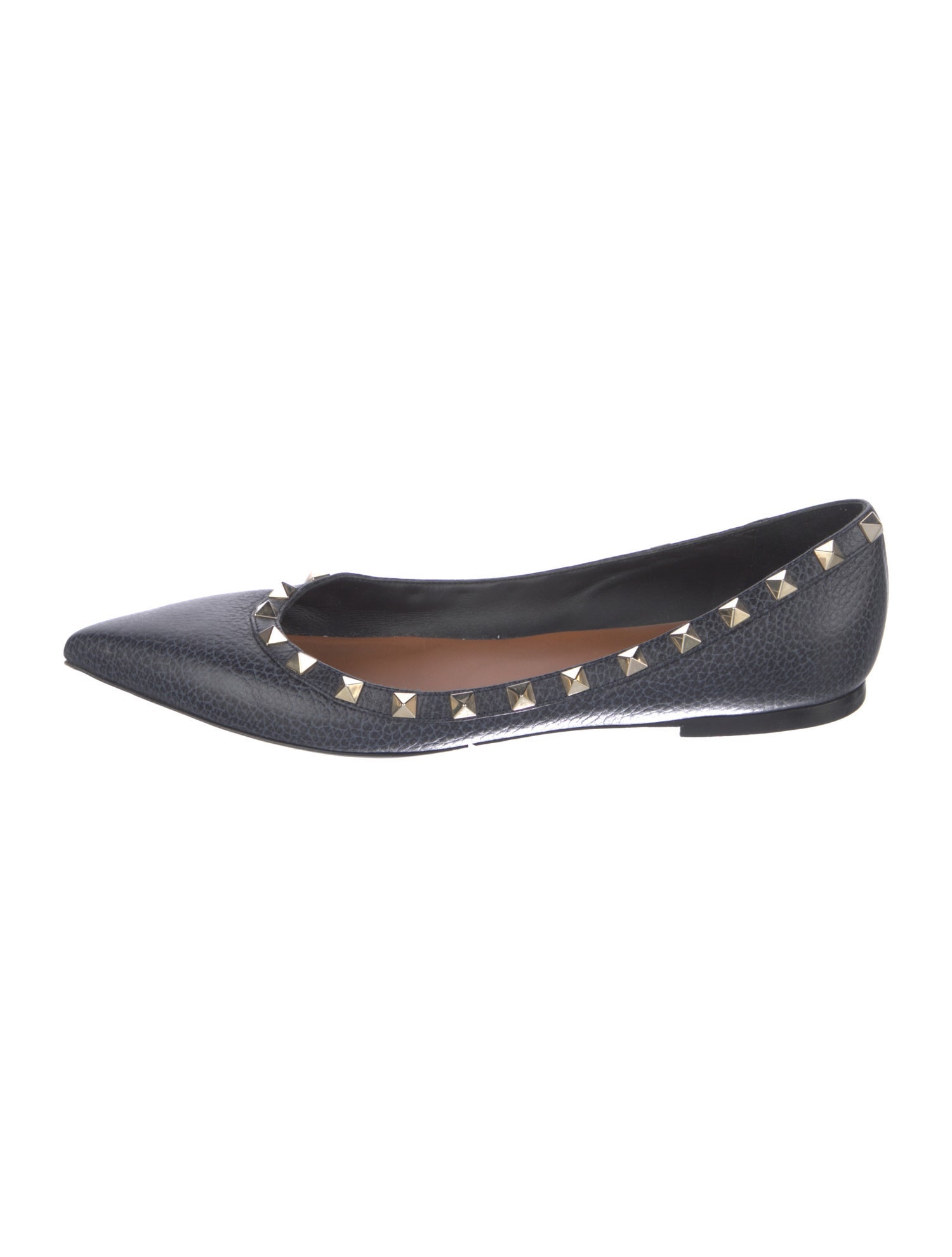 Valentino Rockstud Accents Leather Ballet Flats