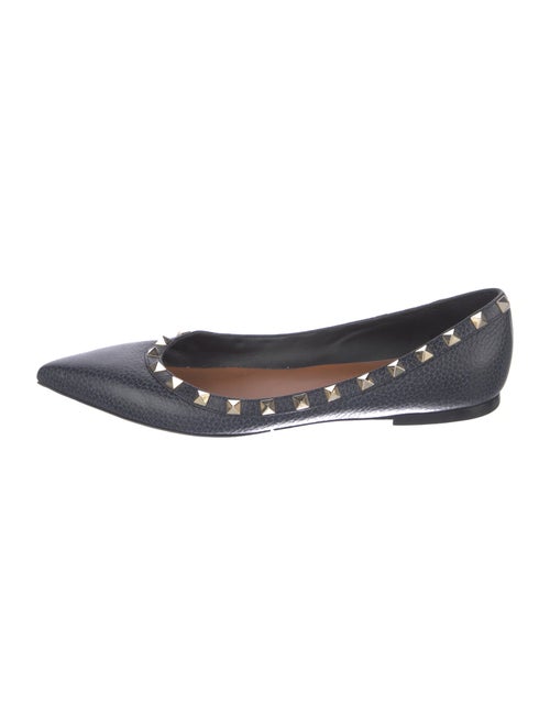 Valentino Rockstud Accents Leather Ballet Flats