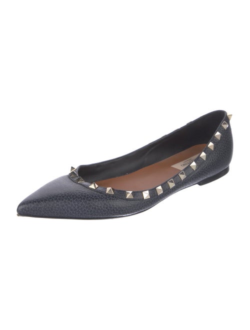 Valentino Rockstud Accents Leather Ballet Flats