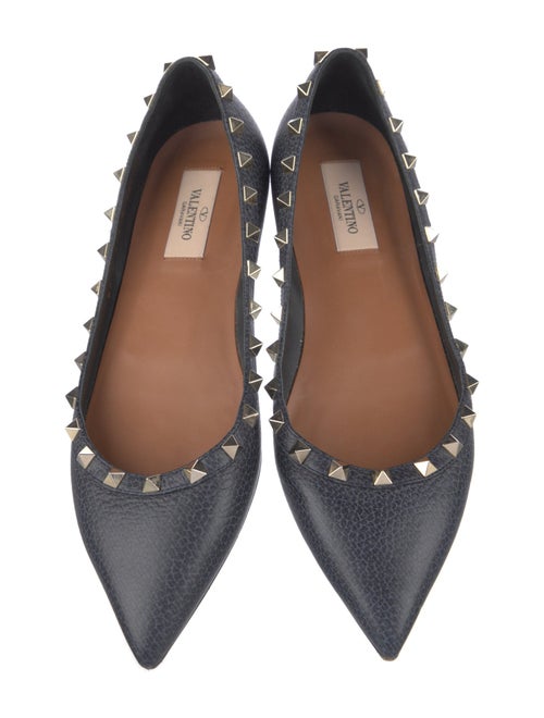 Valentino Rockstud Accents Leather Ballet Flats