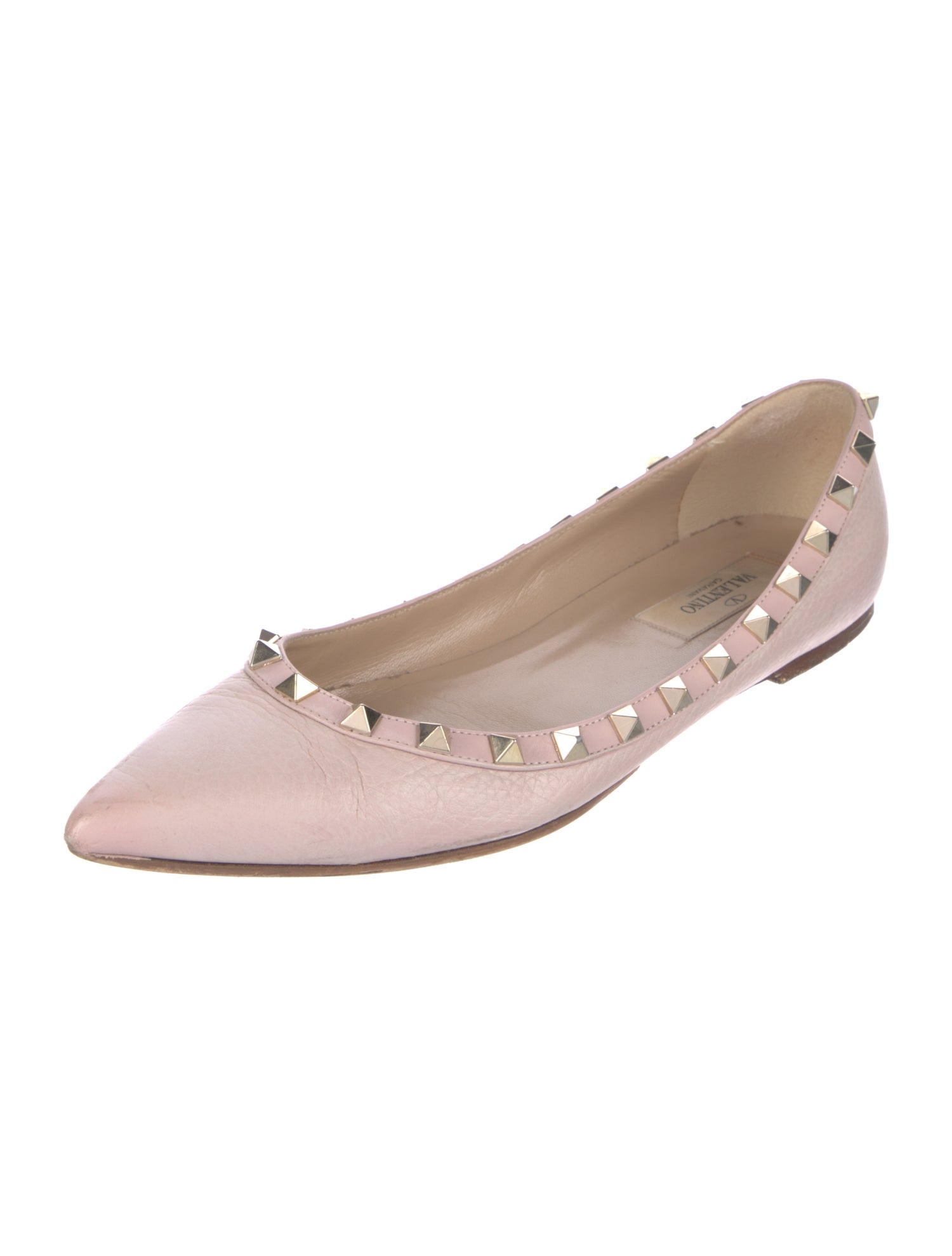 Valentino Rockstud Accents Leather Flats