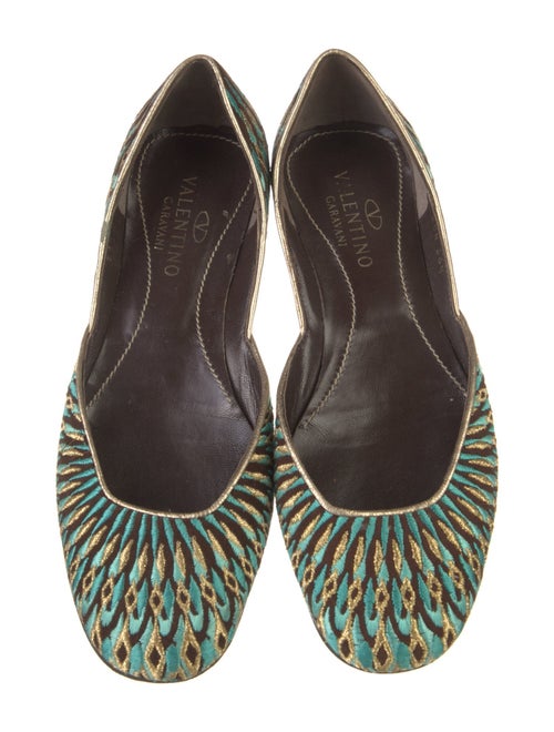 Valentino Suede Printed D'Orsay Flats