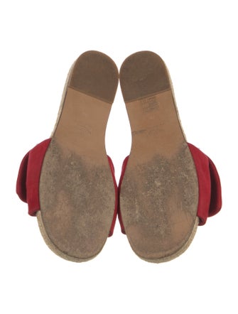 Valentino Suede Bow Accents Slides