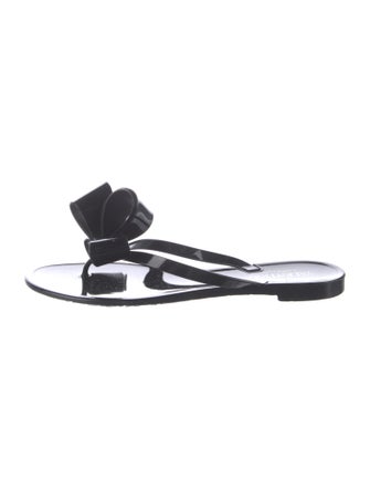 Valentino Rubber Bow Accents Slides