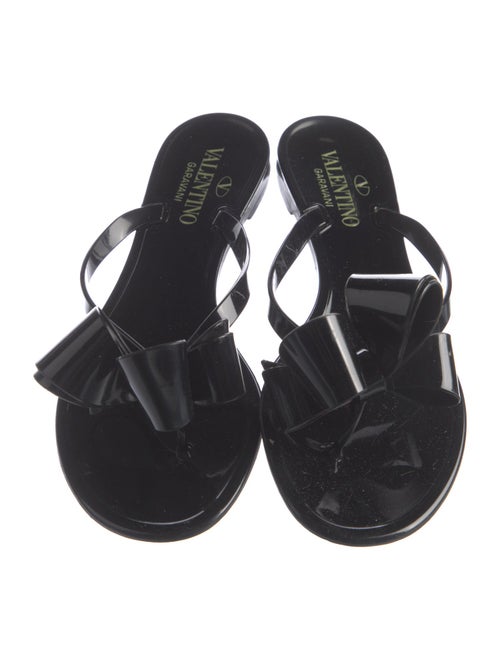 Valentino Rubber Bow Accents Slides