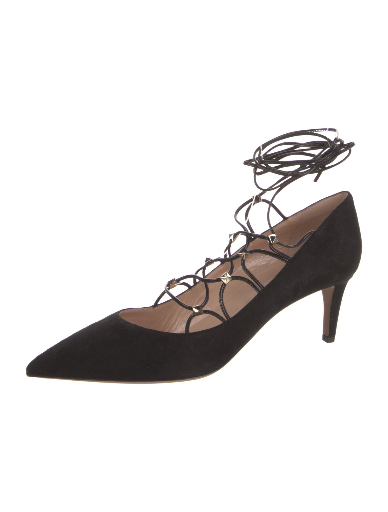 Valentino Rockstud Accents Suede Pumps