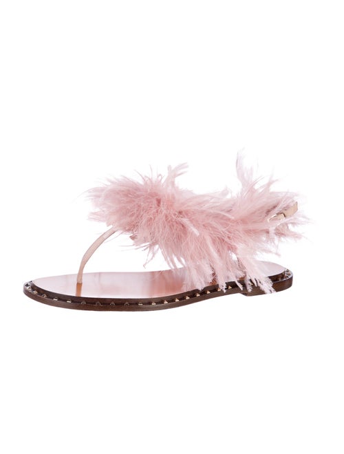 Valentino Rockstud Accents Suede T-Strap Sandals