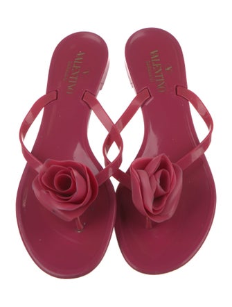 Valentino Rubber Floral Print Slides
