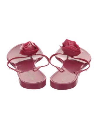 Valentino Rubber Floral Print Slides