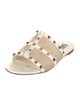 Valentino Canvas Studded Accents Slides