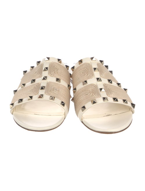 Valentino Canvas Studded Accents Slides