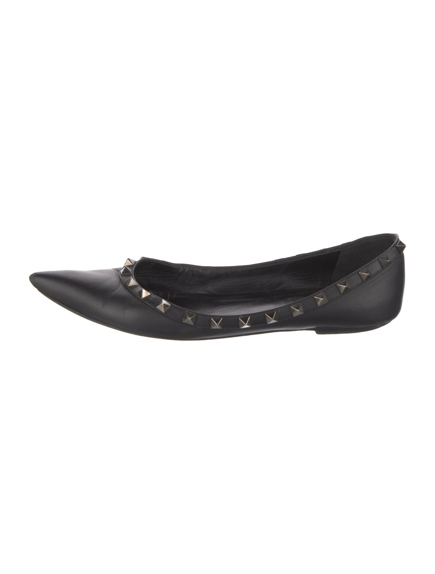 Valentino Rockstud Accents Leather Ballet Flats
