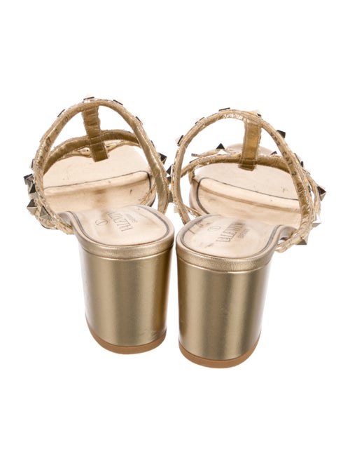 Valentino Rockstud Accents Leather Slides