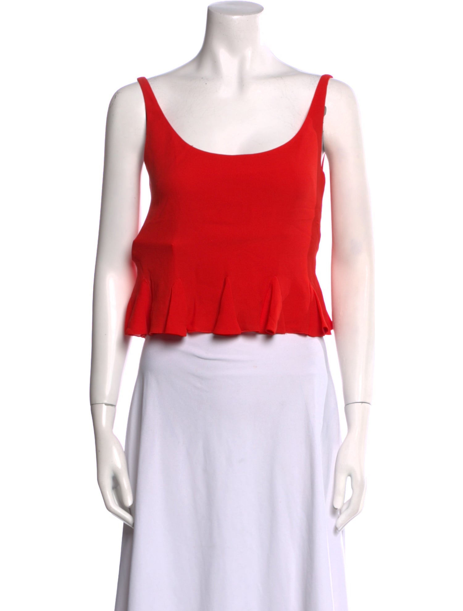 Valentino Silk Scoop Neck Crop Top