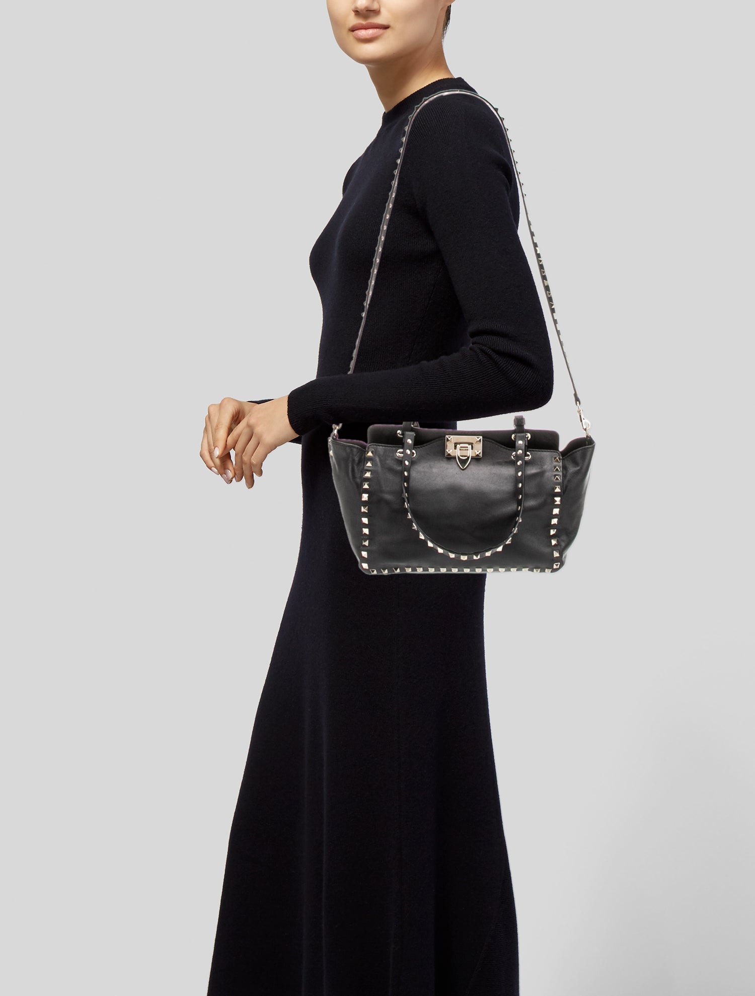 Valentino Rockstud Top Handle Bag