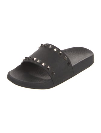 Valentino Rockstud Accents Rubber Slides