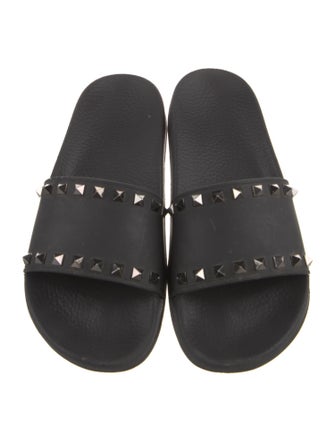 Valentino Rockstud Accents Rubber Slides