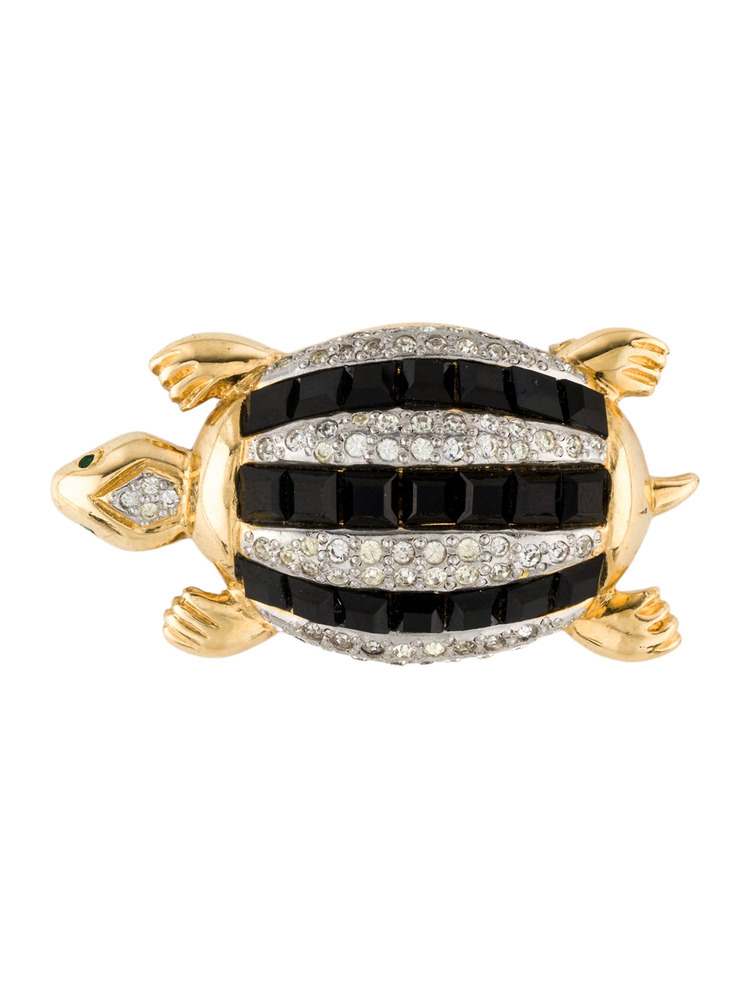 Valentino Vintage Crystal Turtle Brooch