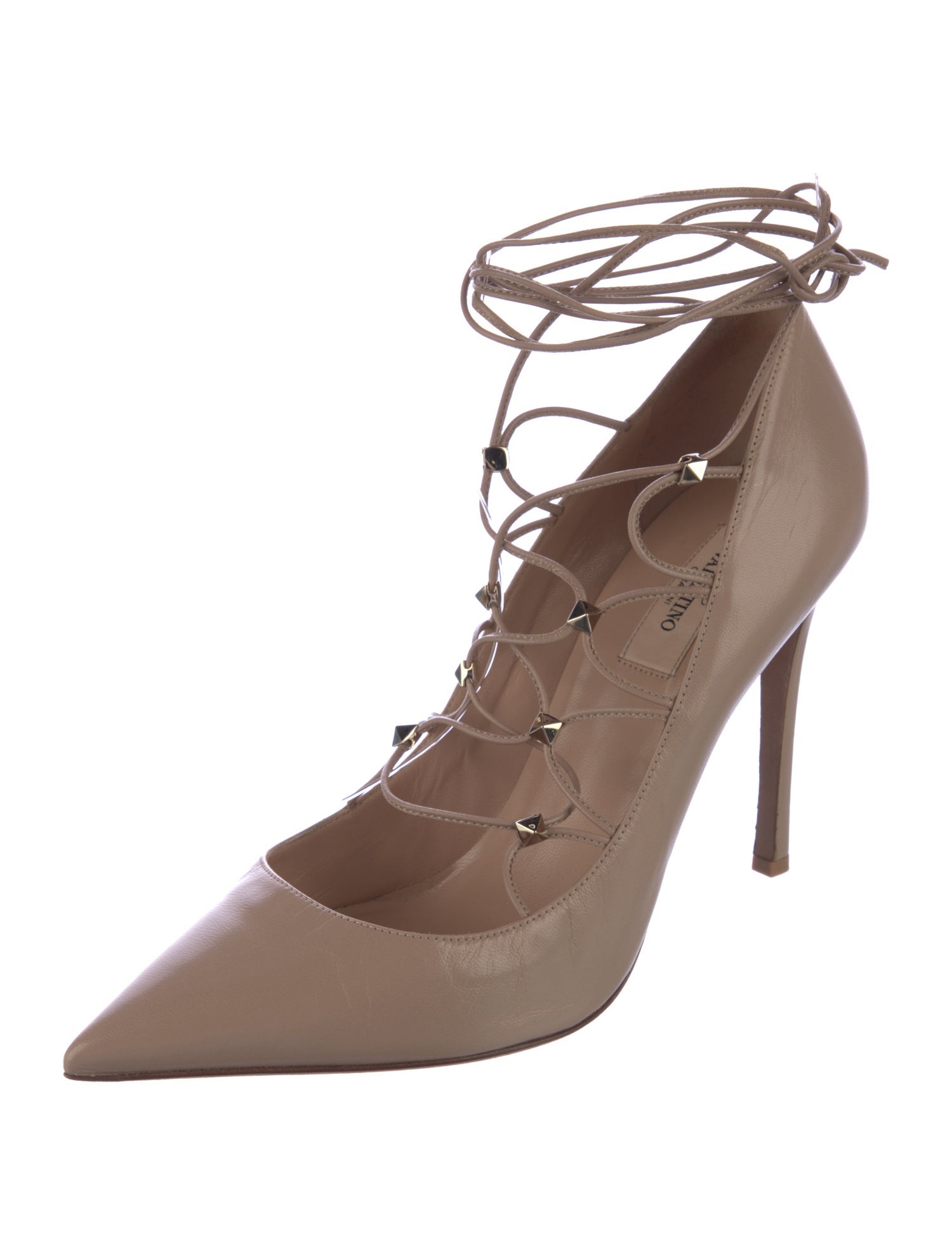 Valentino Rockstud Accents Leather Pumps