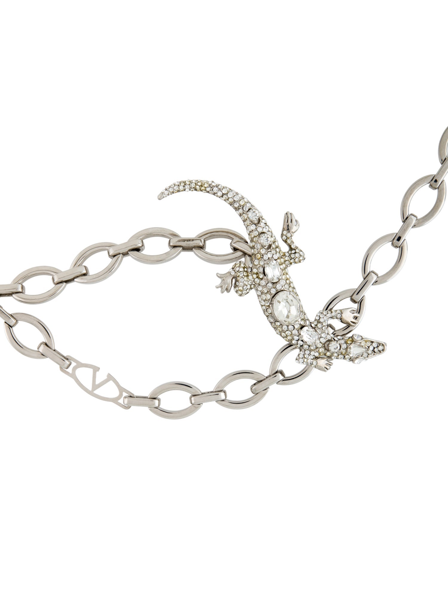 Valentino Skinny Metal Chain-Link Belt