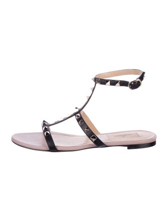 Valentino Rockstud Accents Leather Gladiator Sandals