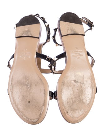 Valentino Rockstud Accents Leather Gladiator Sandals