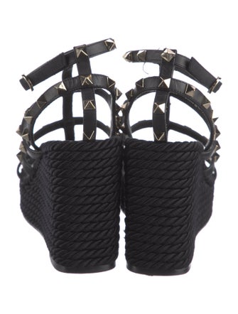 Valentino Rockstud Accents Leather Espadrilles