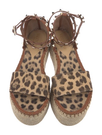 Valentino Rockstud Accents Canvas Espadrilles