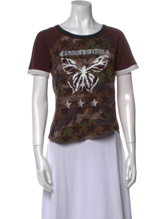 Valentino Printed Scoop Neck T-Shirt