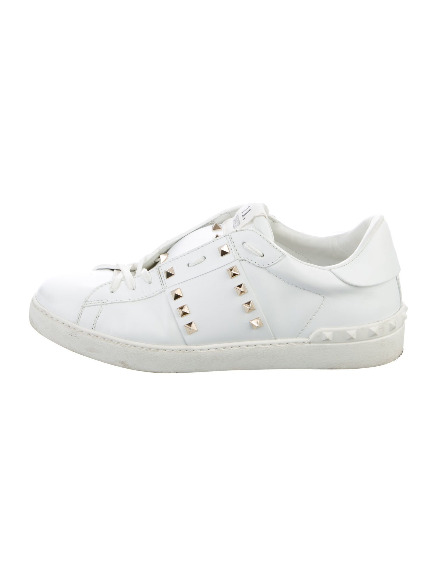 Valentino Rockstud Accents Leather Sneakers