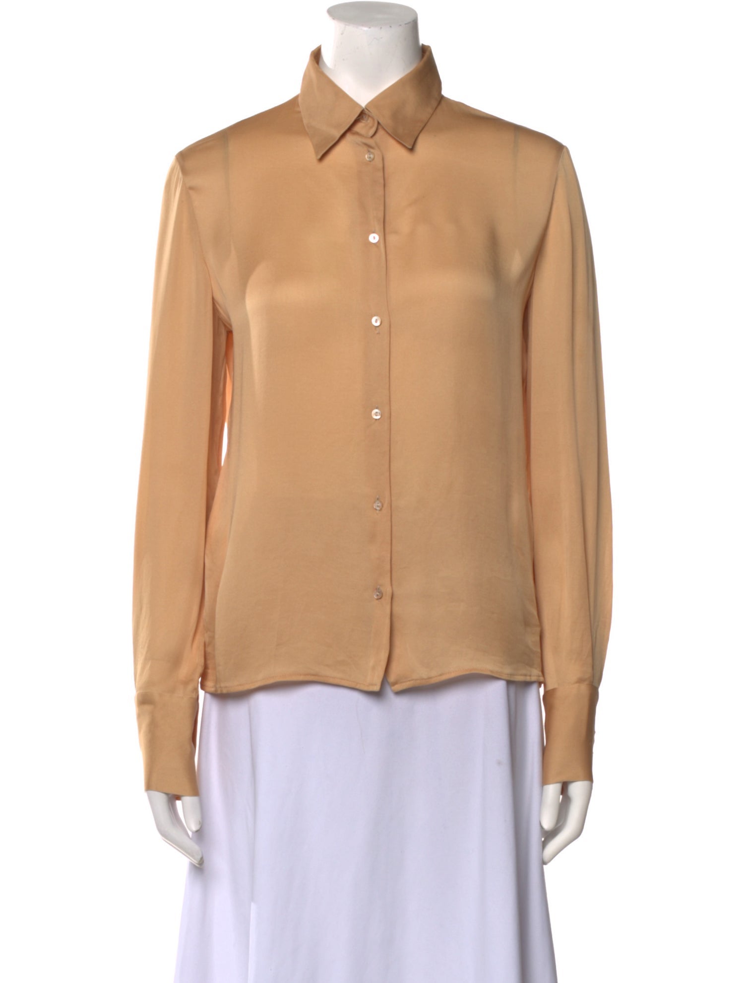 Valentino Silk Long Sleeve Button-Up Top