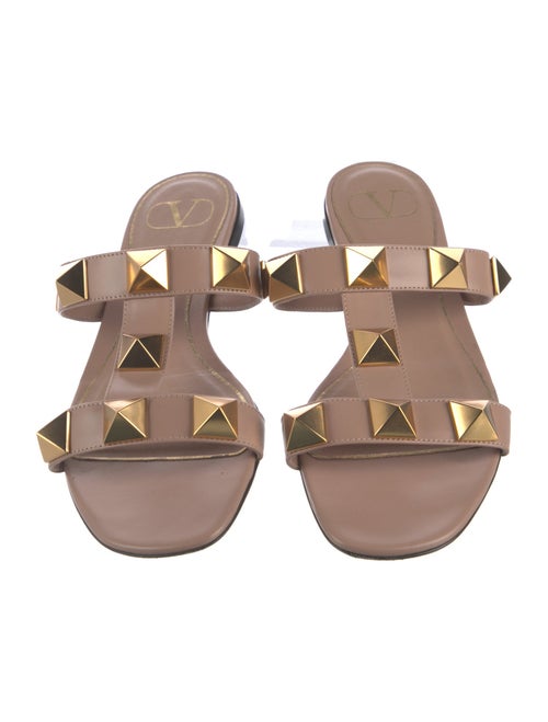 Valentino Rockstud Accents Leather Slides