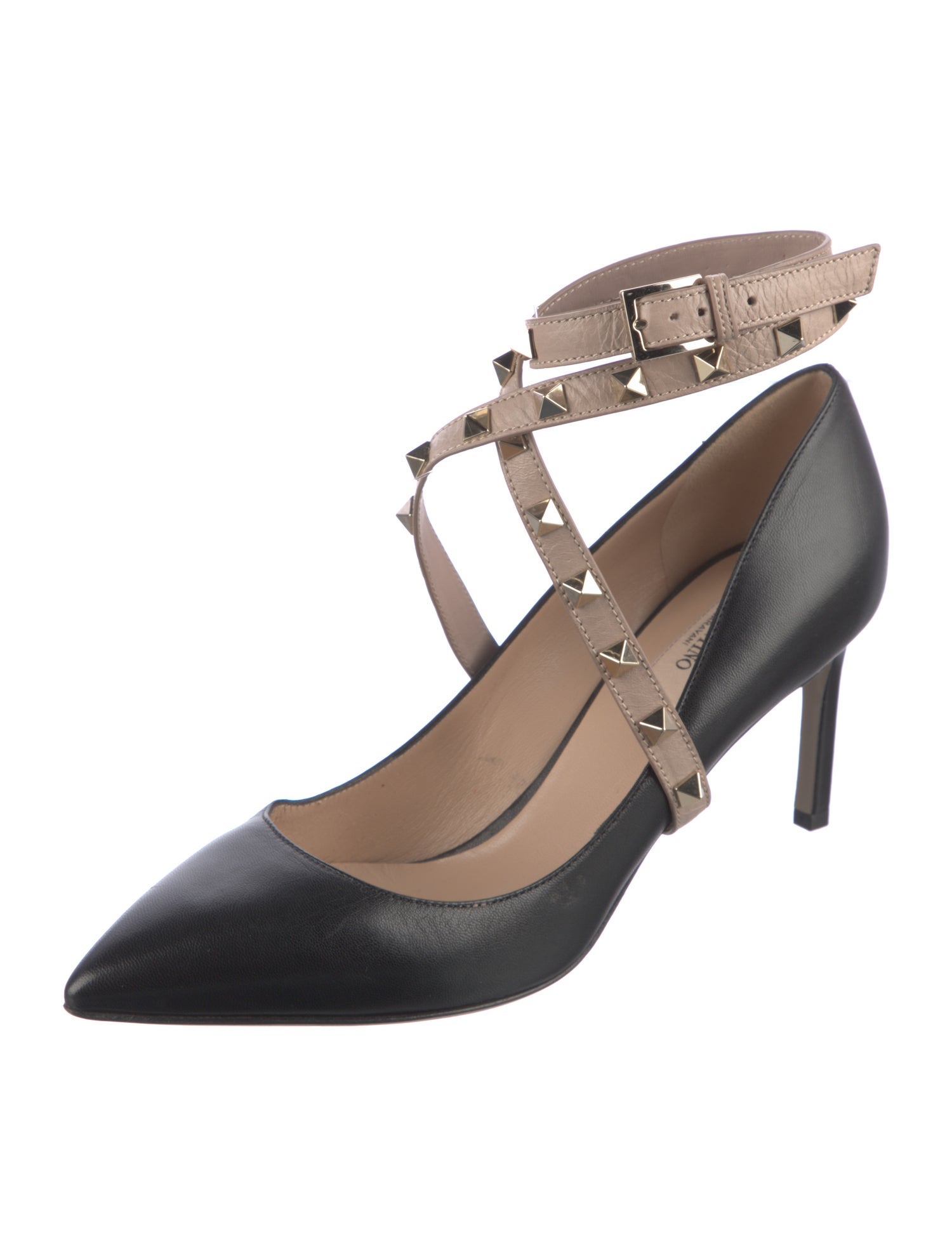 Valentino Rockstud Accents Leather Pumps
