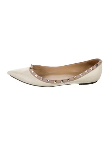 Valentino Flats Rockstud Accents Leather Ballet IT 41.5 | 11.5