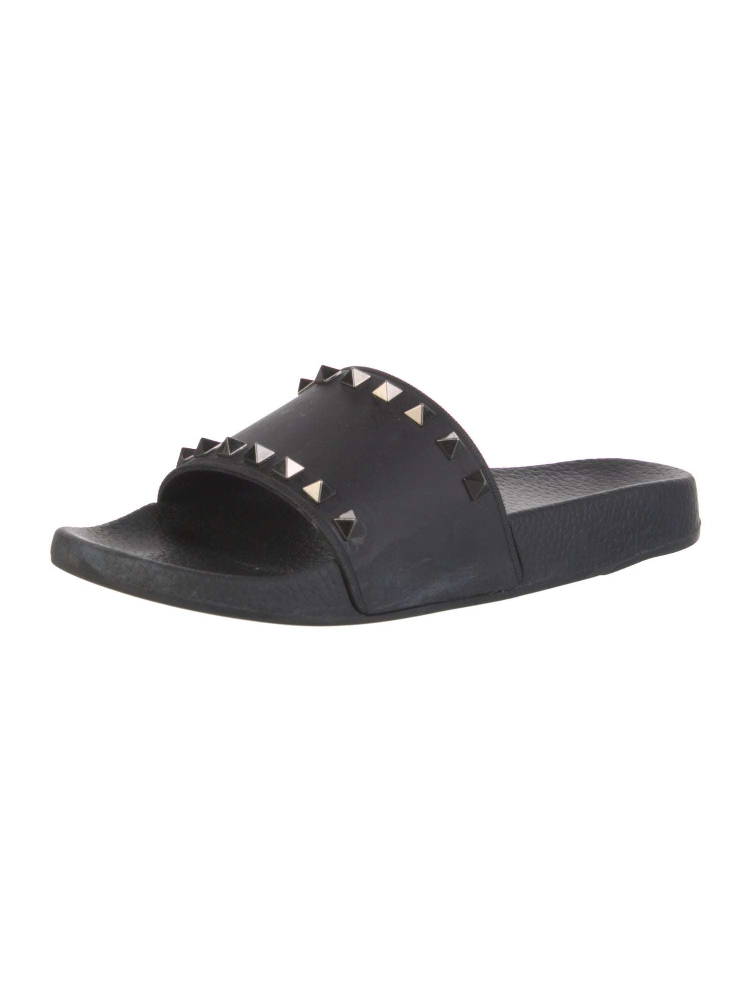 Valentino Rockstud Accents Rubber Slides