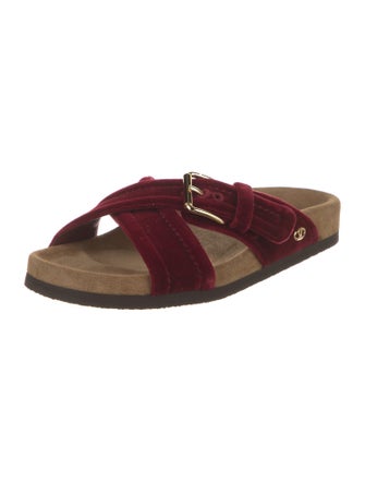 Valentino Velvet Slides