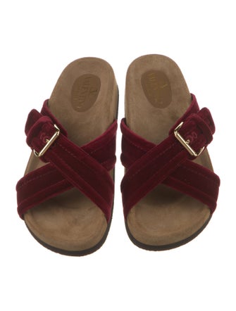 Valentino Velvet Slides