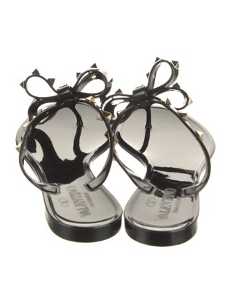 Valentino Rockstud Accents Rubber Slides