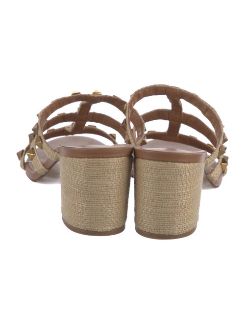 Valentino Rockstud Accents Raffia Gladiator Sandals