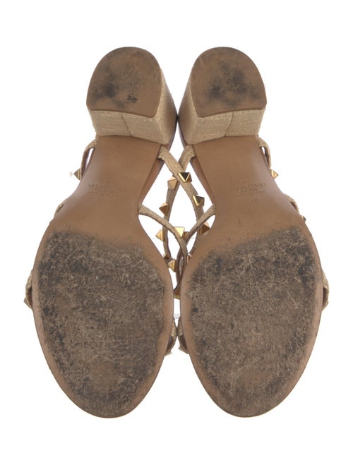 Valentino Rockstud Accents Raffia Gladiator Sandals