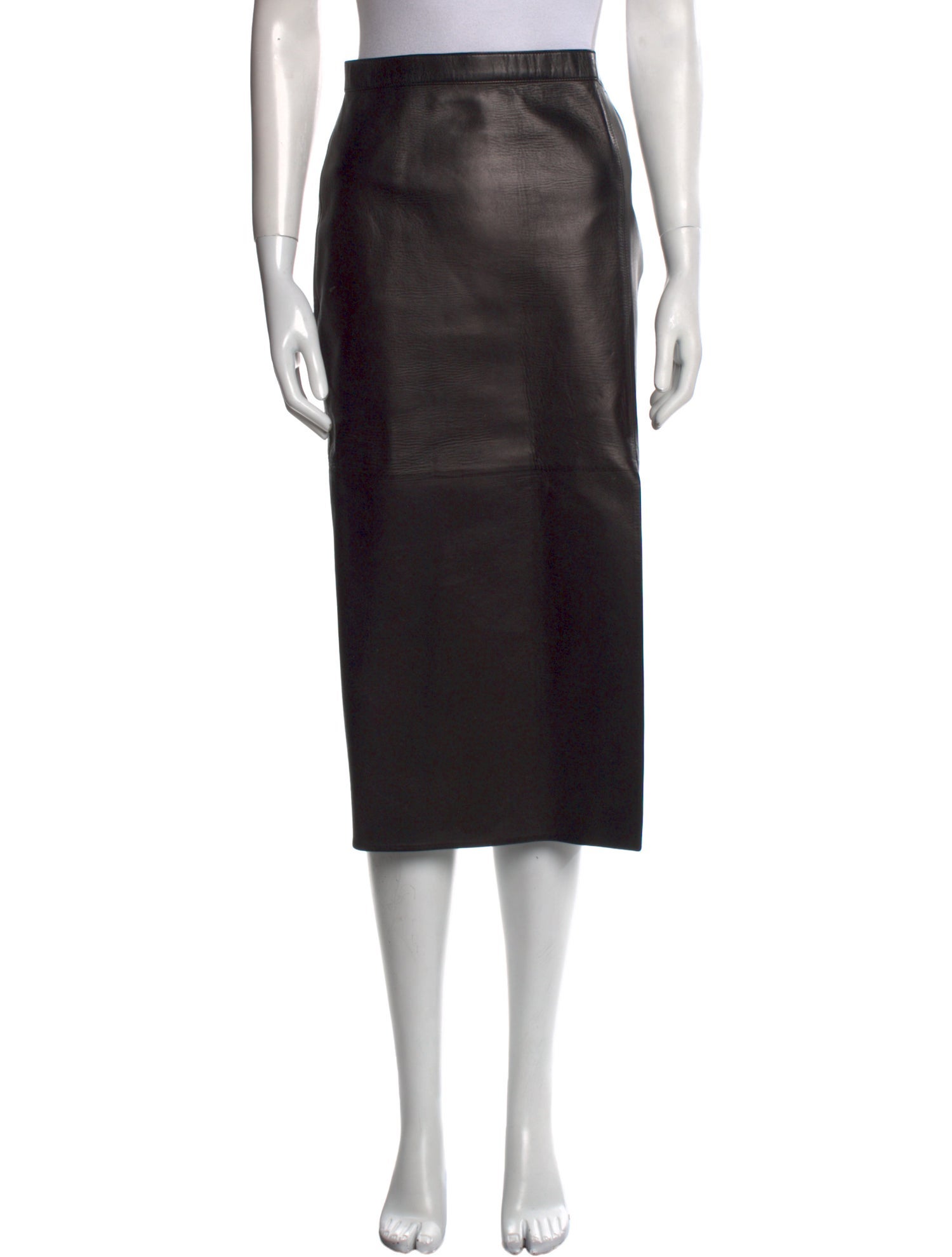 Valentino Lamb Leather Midi Length Skirt