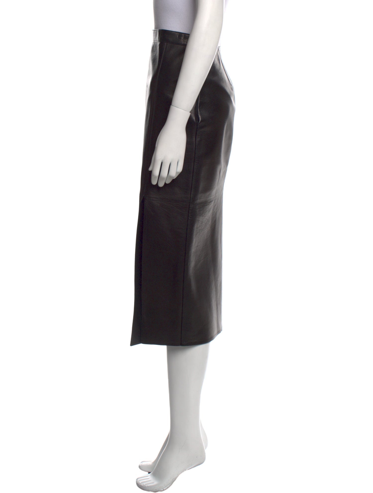 Valentino Lamb Leather Midi Length Skirt