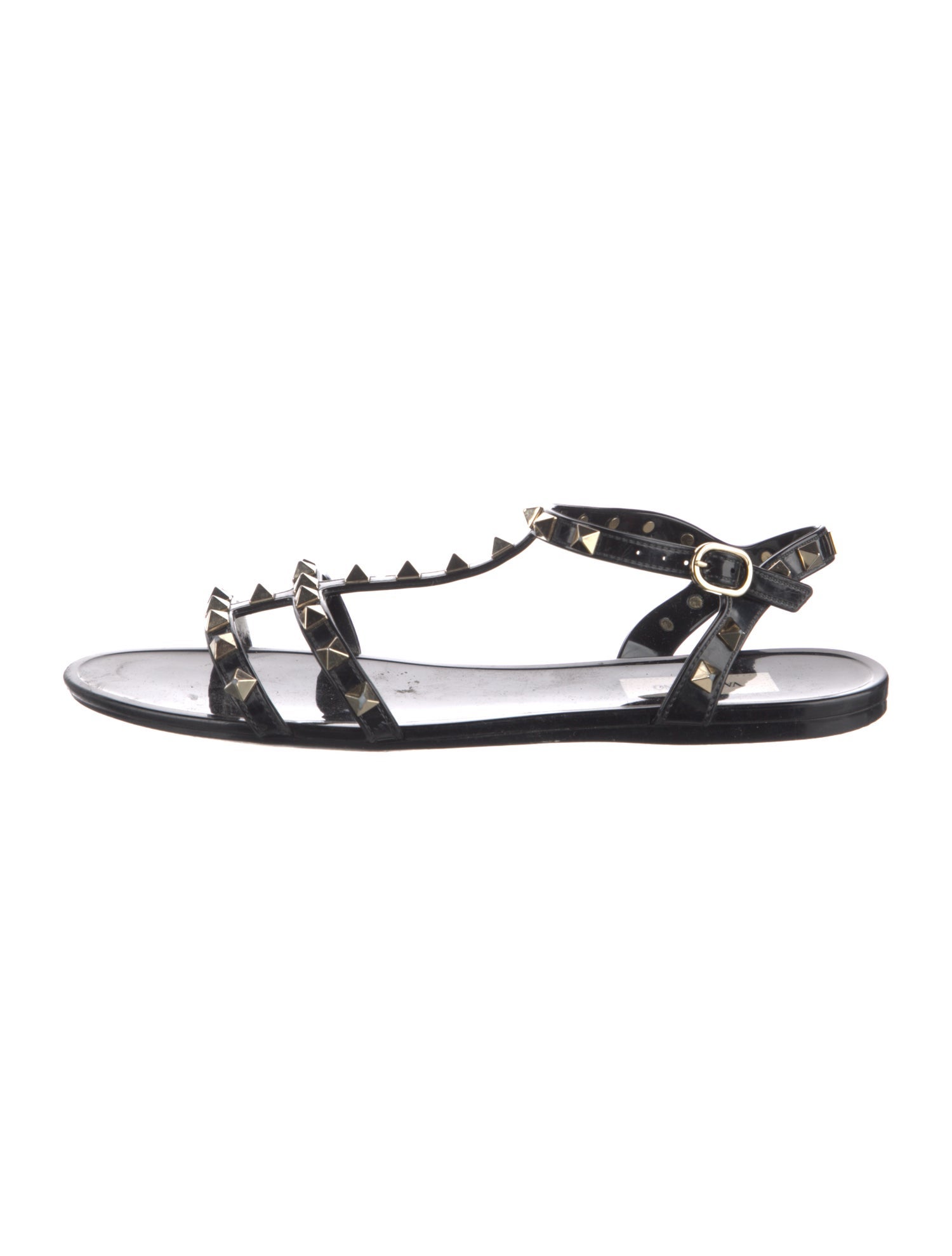 Valentino Rockstud Accents Rubber Slingback Sandals